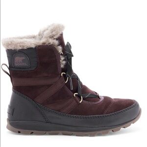 Sorel‎ Tivoli Sport Faux Fur Boots Lace-Up Brown Black Size 8